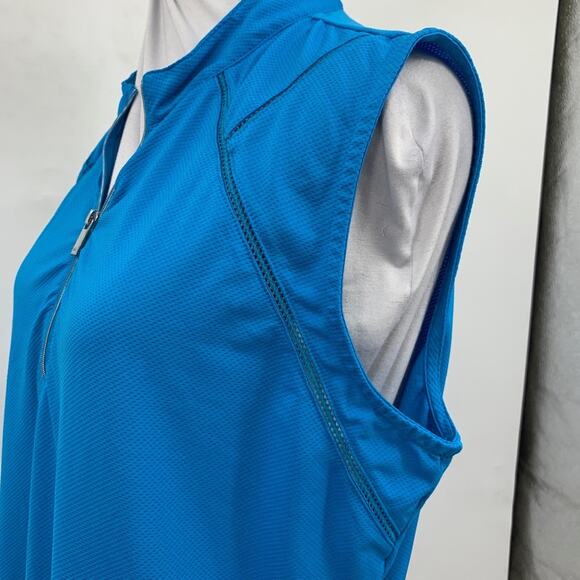 Tail Tech Top Women XL Extra Large Turquoise Sleeveless 1/4 Zip Performance Golf - Picture 4 of 11